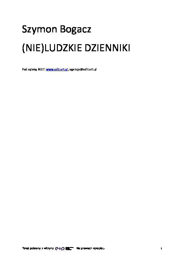 (Nie)ludzkie dzienniki